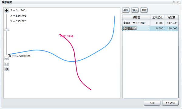 線形を選択