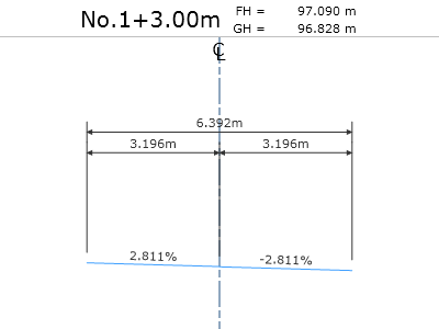 No.1+3.00mの「横断図」