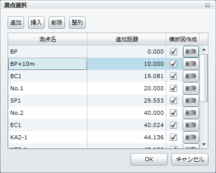 横断面の作成