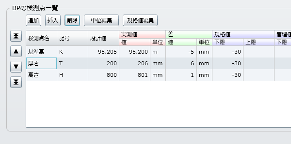 「検測点」の削除