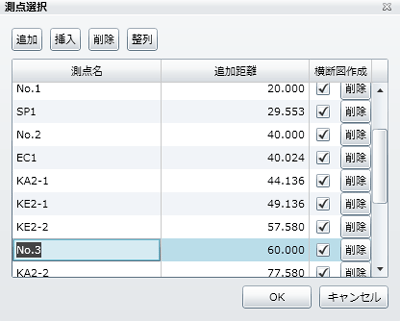 行の削除