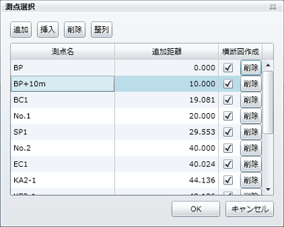横断面の作成