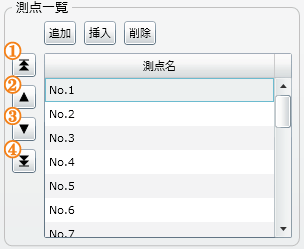 「測点」の順序変更