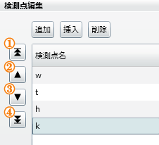 「検測点」の順序変更